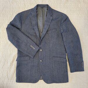 Jos A Bank, 1905 Collection Taylored Sport Coat, Navy Herringbone, 44 Long